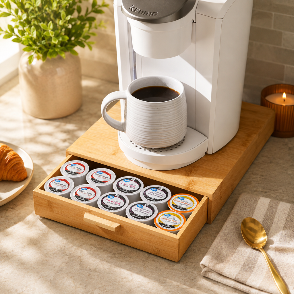 25-Pod Bamboo Beverage Organizer
