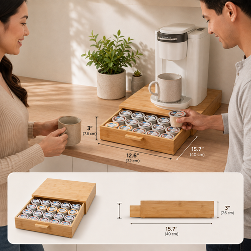 25-Pod Bamboo Beverage Organizer