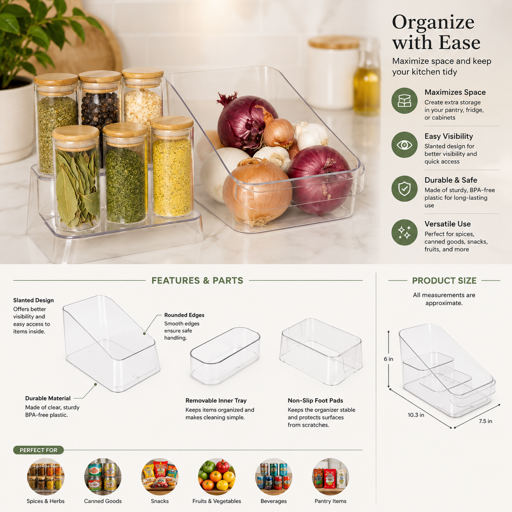 Clear Tiered Pantry Organizer