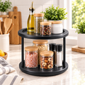 2-Tier Bamboo Turntable Organizer