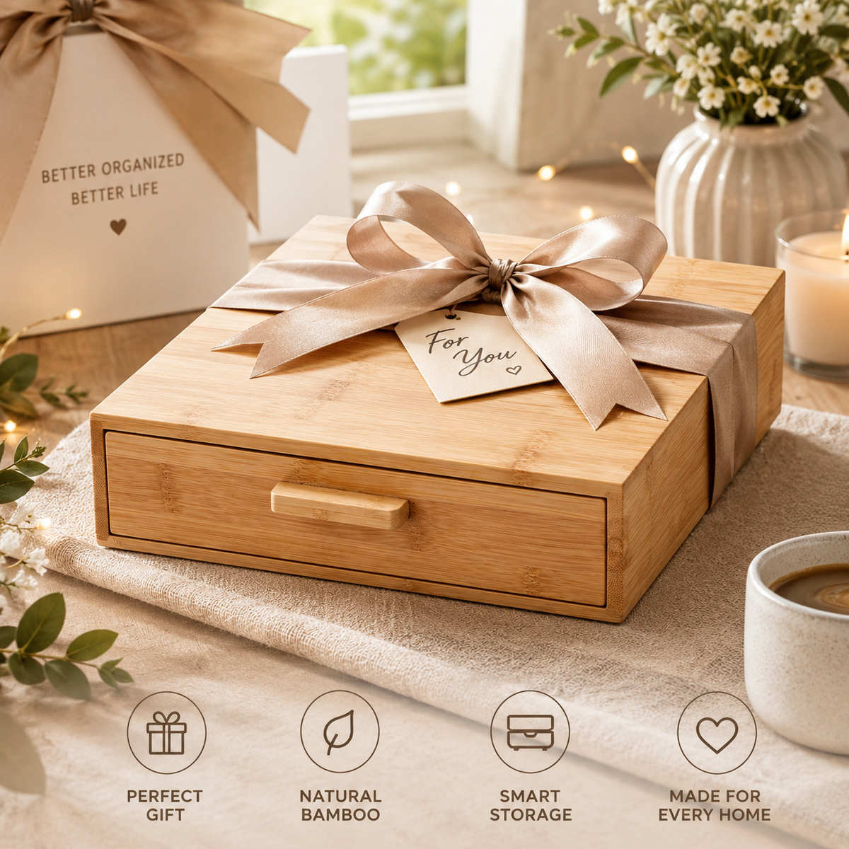 25-Pod Bamboo Beverage Organizer