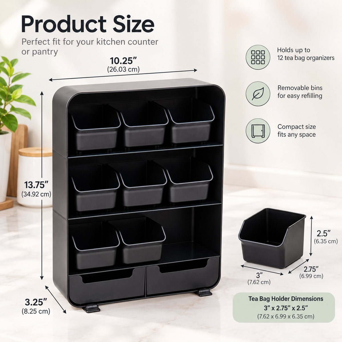11-Drawer Tea Station Organizer