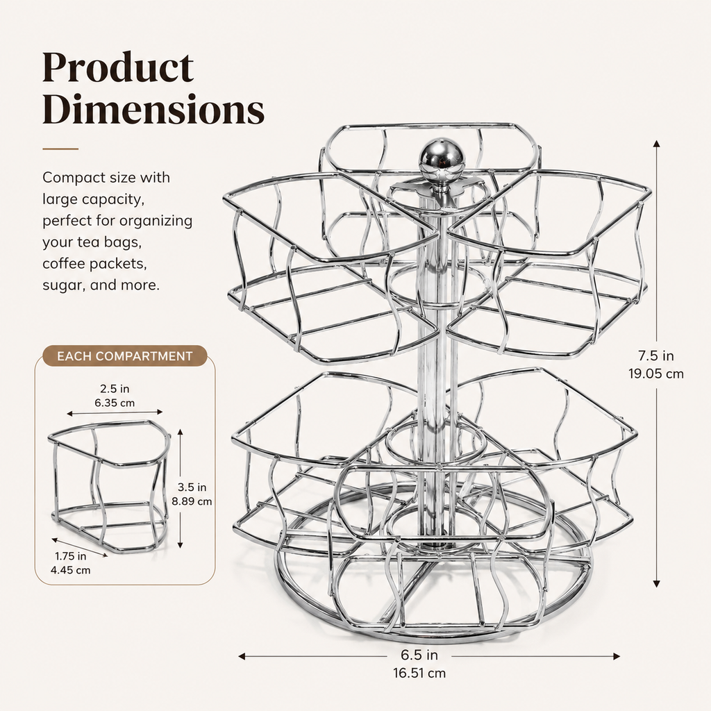 2-Tier Spinning Tea Bag Organizer