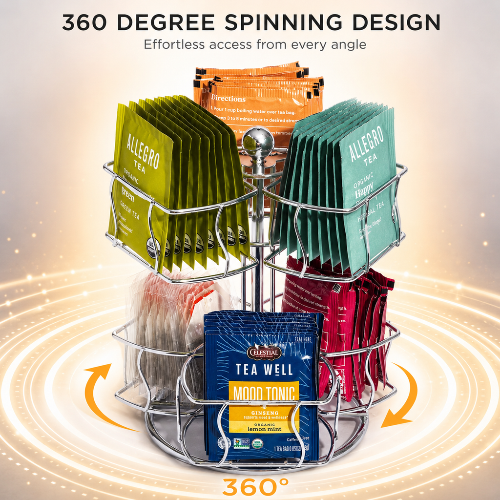 2-Tier Spinning Tea Bag Organizer