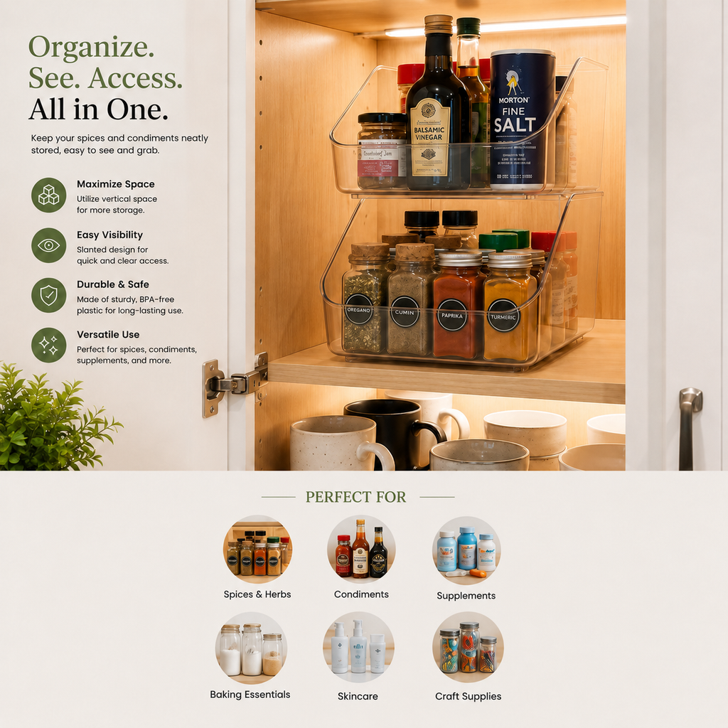Clear Tiered Pantry Organizer